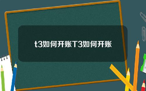 t3如何开账T3如何开账