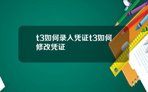 t3如何录入凭证t3如何修改凭证