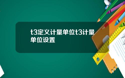 t3定义计量单位t3计量单位设置