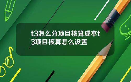 t3怎么分项目核算成本t3项目核算怎么设置