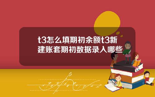 t3怎么填期初余额t3新建账套期初数据录入哪些