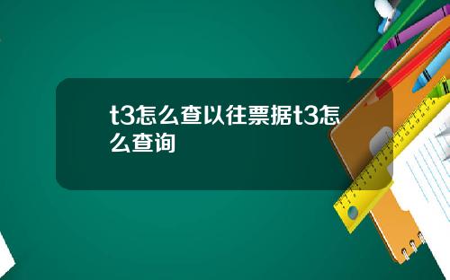 t3怎么查以往票据t3怎么查询