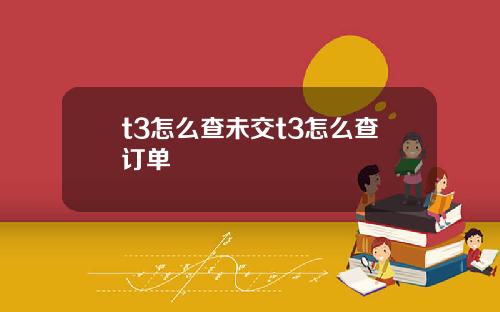 t3怎么查未交t3怎么查订单