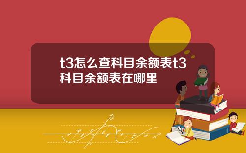t3怎么查科目余额表t3科目余额表在哪里