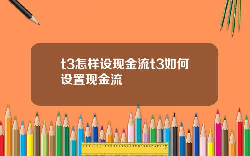 t3怎样设现金流t3如何设置现金流