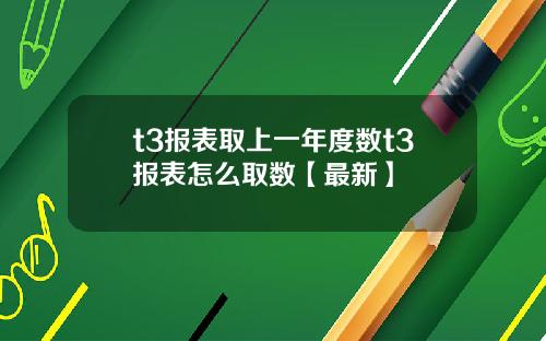 t3报表取上一年度数t3报表怎么取数【最新】