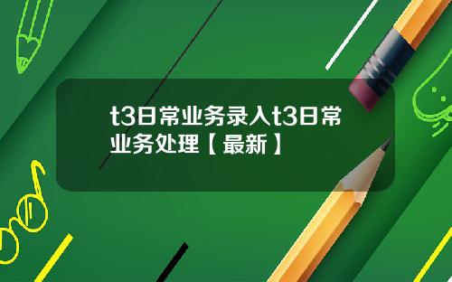 t3日常业务录入t3日常业务处理【最新】