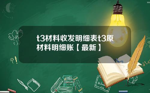 t3材料收发明细表t3原材料明细账【最新】