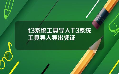 t3系统工具导入T3系统工具导入导出凭证