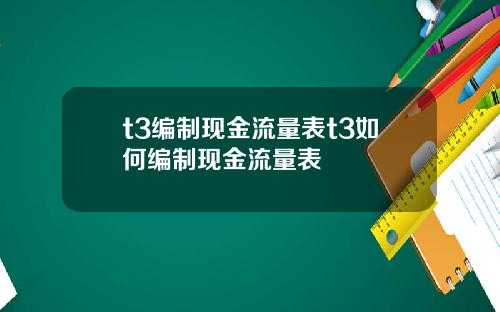 t3编制现金流量表t3如何编制现金流量表