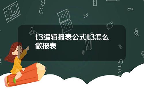 t3编辑报表公式t3怎么做报表