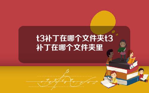 t3补丁在哪个文件夹t3补丁在哪个文件夹里