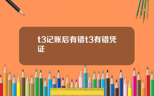 t3记账后有错t3有错凭证