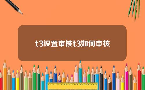 t3设置审核t3如何审核
