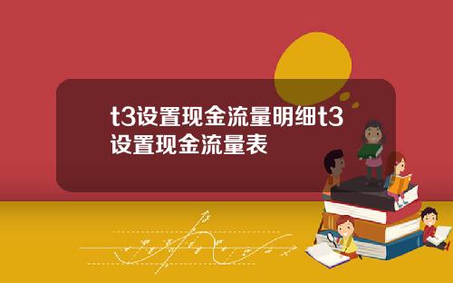 t3设置现金流量明细t3设置现金流量表