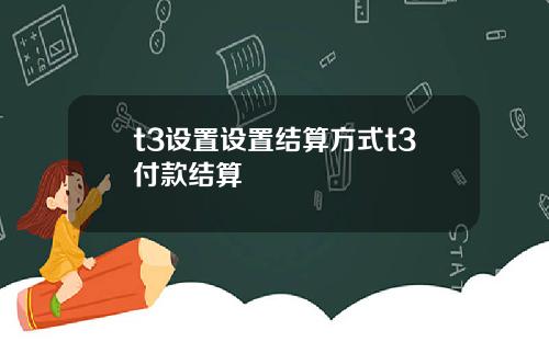 t3设置设置结算方式t3付款结算