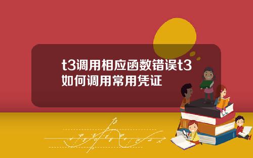 t3调用相应函数错误t3如何调用常用凭证