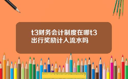 t3财务会计制度在哪t3出行奖励计入流水吗