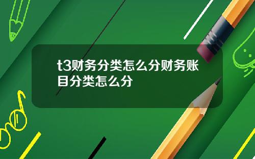 t3财务分类怎么分财务账目分类怎么分