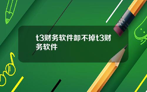 t3财务软件卸不掉t3财务软件