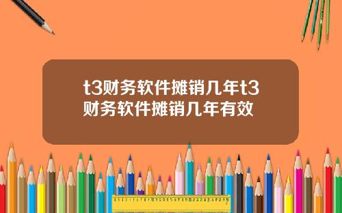 t3财务软件摊销几年t3财务软件摊销几年有效