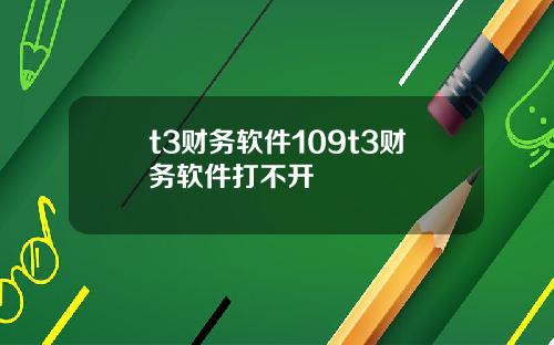 t3财务软件109t3财务软件打不开