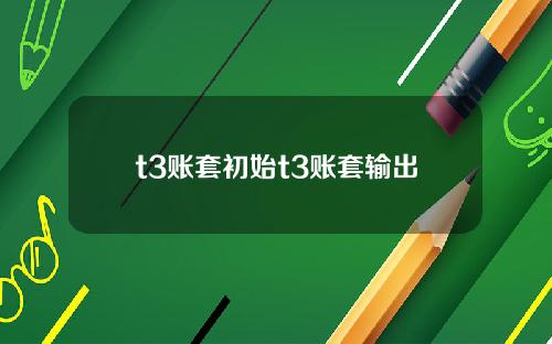t3账套初始t3账套输出