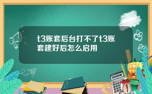t3账套后台打不了t3账套建好后怎么启用