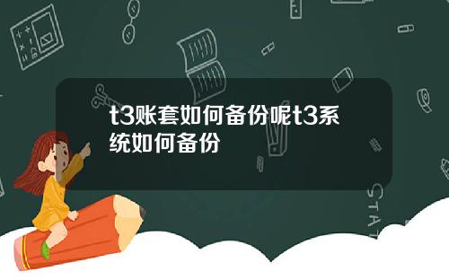 t3账套如何备份呢t3系统如何备份