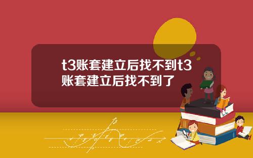 t3账套建立后找不到t3账套建立后找不到了