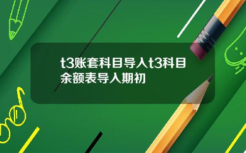t3账套科目导入t3科目余额表导入期初