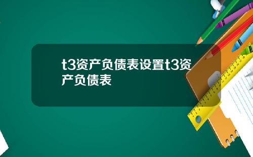 t3资产负债表设置t3资产负债表