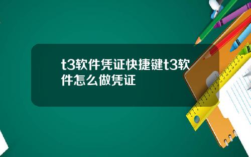 t3软件凭证快捷键t3软件怎么做凭证