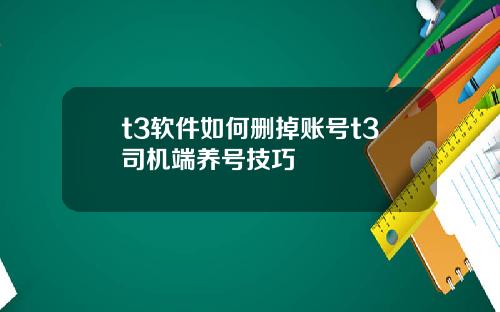 t3软件如何删掉账号t3司机端养号技巧