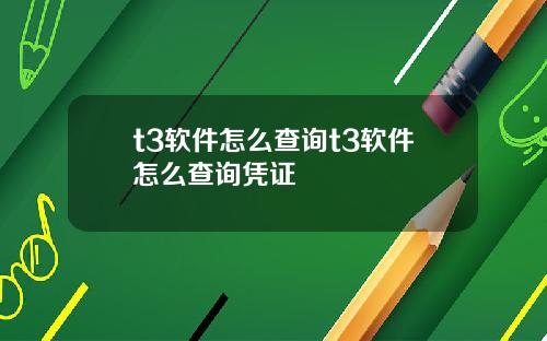 t3软件怎么查询t3软件怎么查询凭证