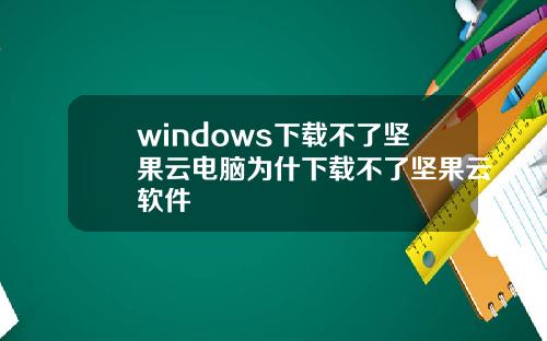 windows下载不了坚果云电脑为什下载不了坚果云软件