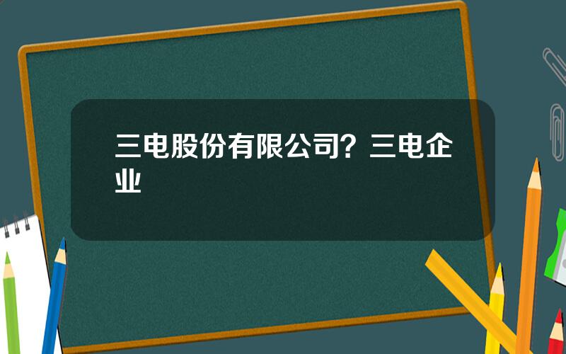 三电股份有限公司？三电企业
