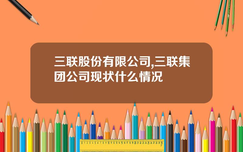 三联股份有限公司,三联集团公司现状什么情况