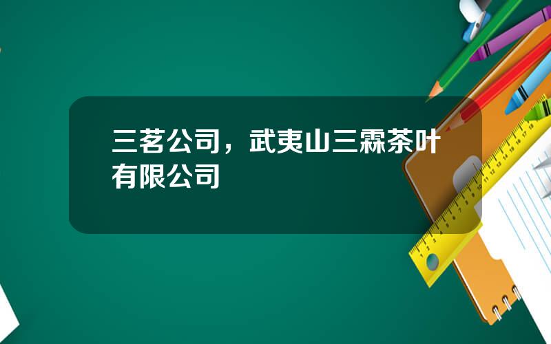 三茗公司，武夷山三霖茶叶有限公司