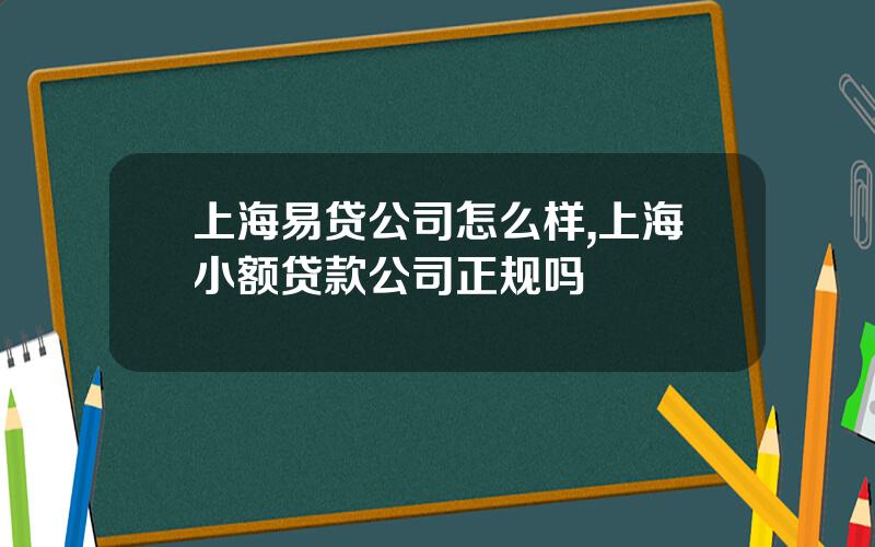 上海易贷公司怎么样,上海小额贷款公司正规吗