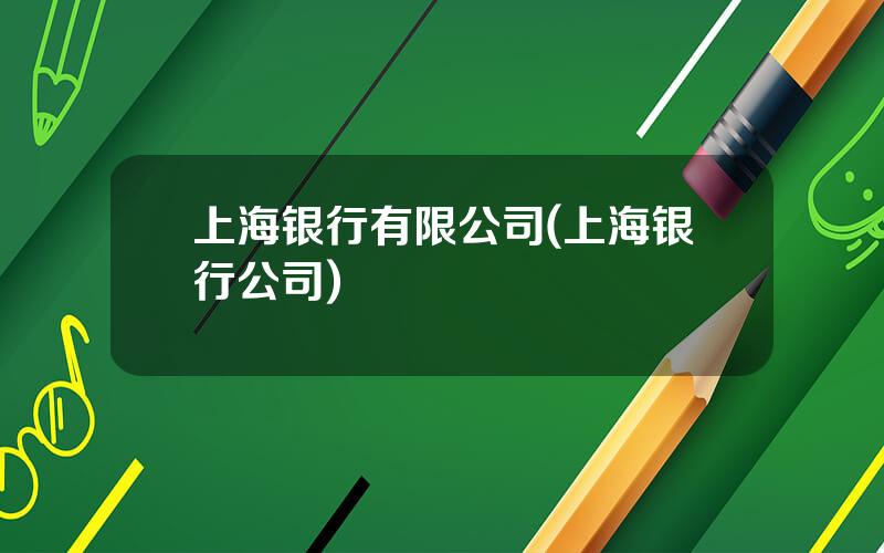 上海银行有限公司(上海银行公司)
