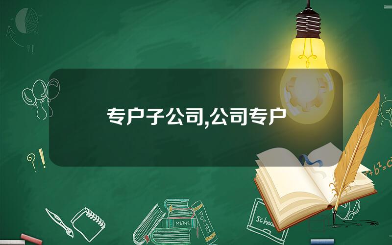 专户子公司,公司专户