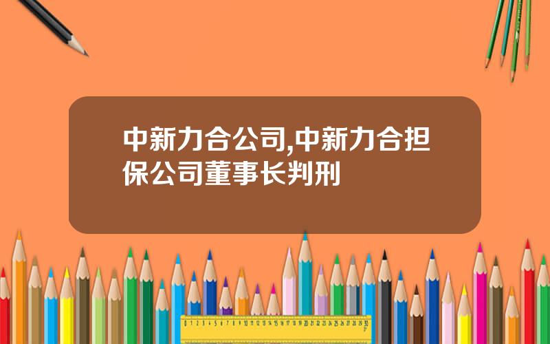 中新力合公司,中新力合担保公司董事长判刑