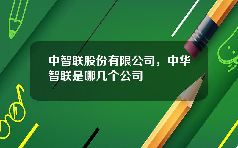 中智联股份有限公司，中华智联是哪几个公司