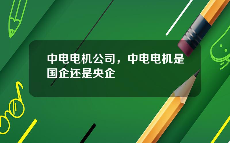 中电电机公司，中电电机是国企还是央企