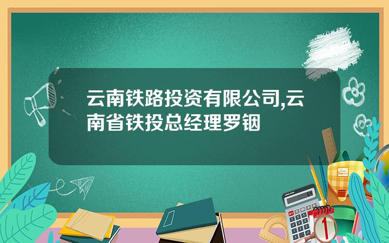 云南铁路投资有限公司,云南省铁投总经理罗铟
