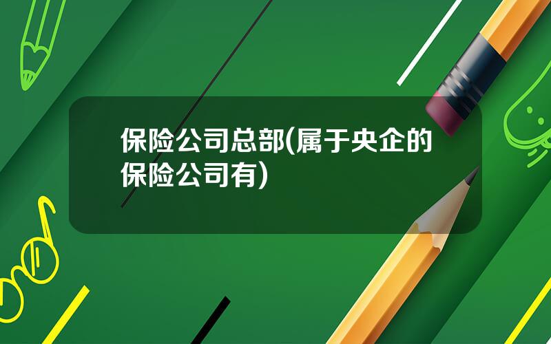 保险公司总部(属于央企的保险公司有)