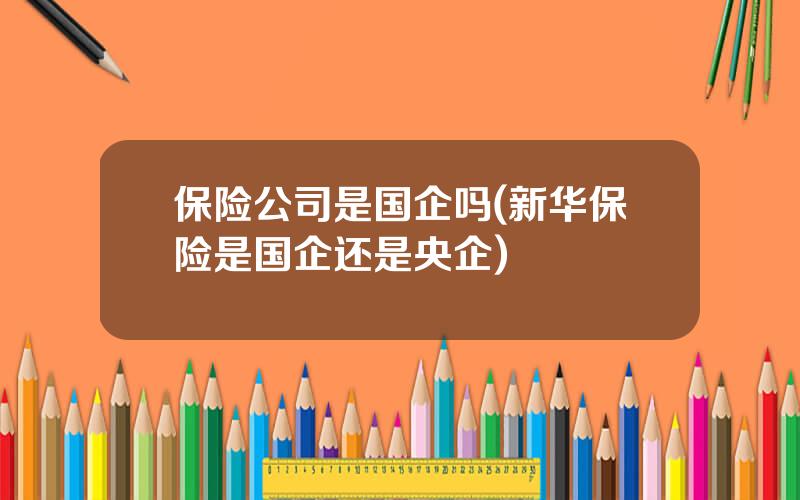保险公司是国企吗(新华保险是国企还是央企)