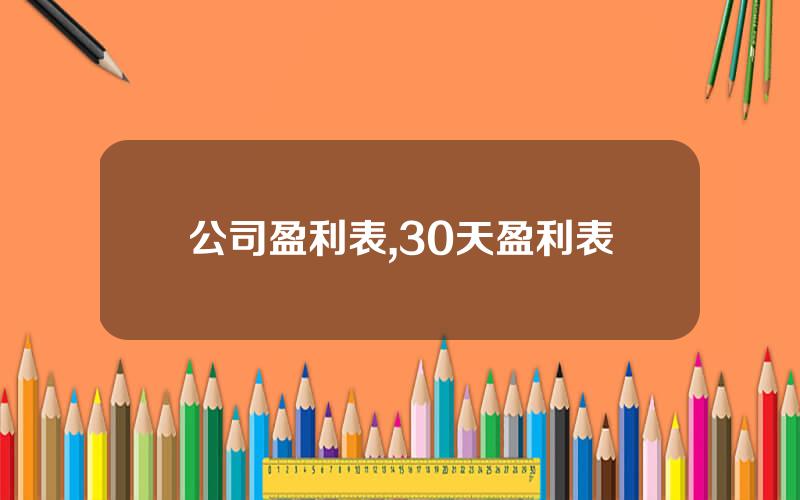 公司盈利表,30天盈利表