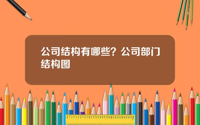 公司结构有哪些？公司部门结构图